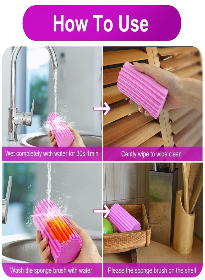 BITOPE 3 Pack Natural Duster, Magical Dust Cleaning Sponge, Duster for Cleaning Venetian & Wooden Blinds, Vents, Radiators, Skirting Boards, Gray +Pink+Yellow - Image 2